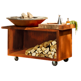 OFYR Grill Island Corten 100 PRO Teak Wood