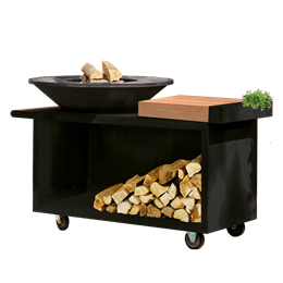 OFYR Grill Island Black 100 PRO Teak Wood