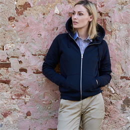 Berkeley | Alfie Zip Hood | Dame Sweater Navy