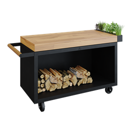 OFYR Mise en Place Table Black 135 PRO | Teak Wood
